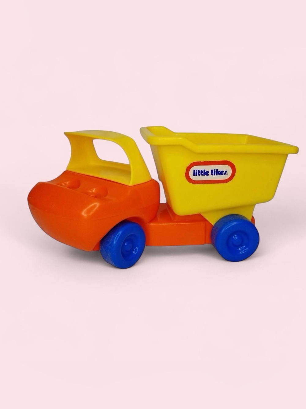 Little Tikes Yellow & Orange Dump Truck Toy with Blue Wheels Vintage